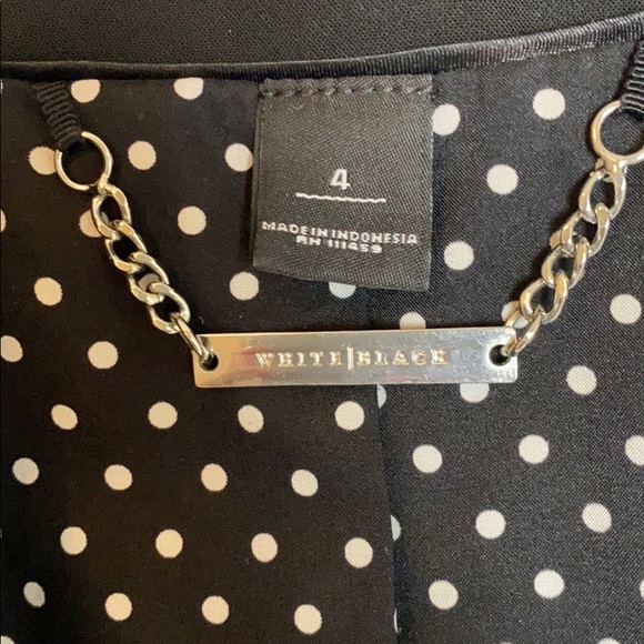 WHBM Black Blazer with polka dot inseam - Picture 2 of 6